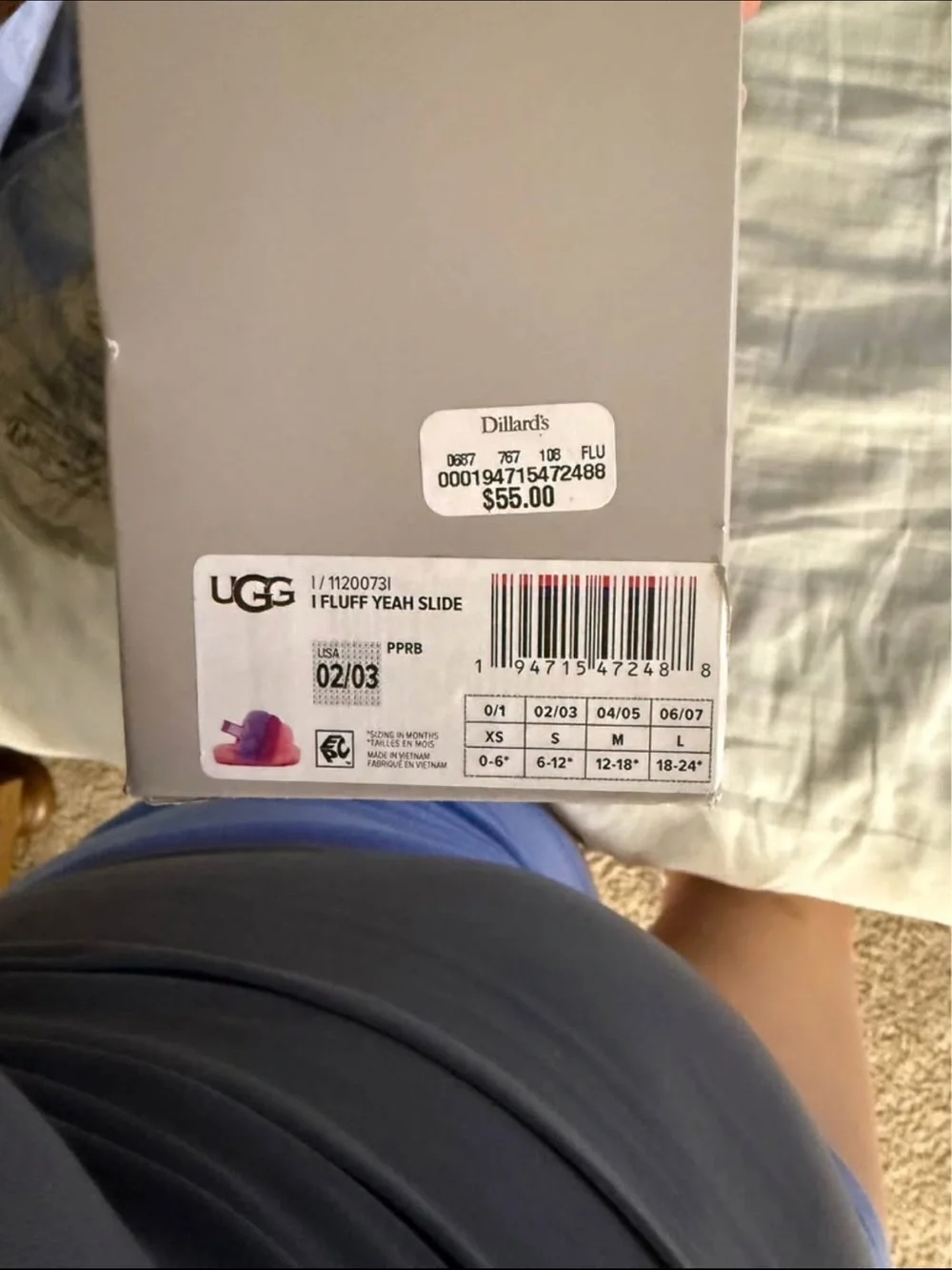 UGG Kids Multicolor Fluffy Slide - Coral, Magenta & Lavender